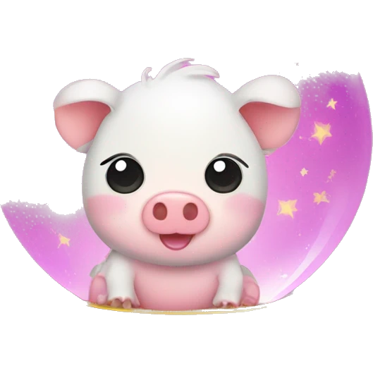 Kawaii colorful baby hog in a glitter globe emoji