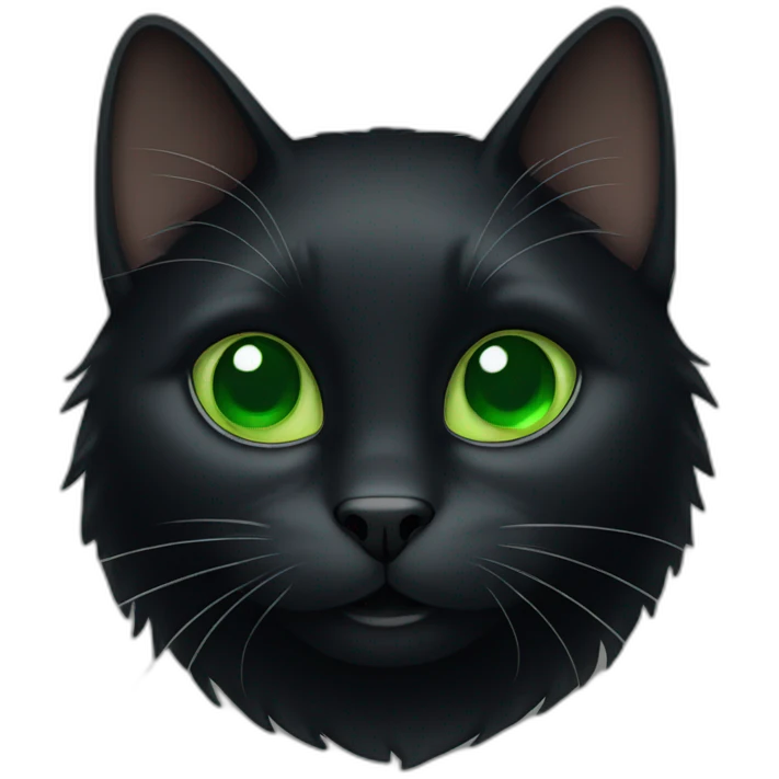 Black cat with green eyes emoji