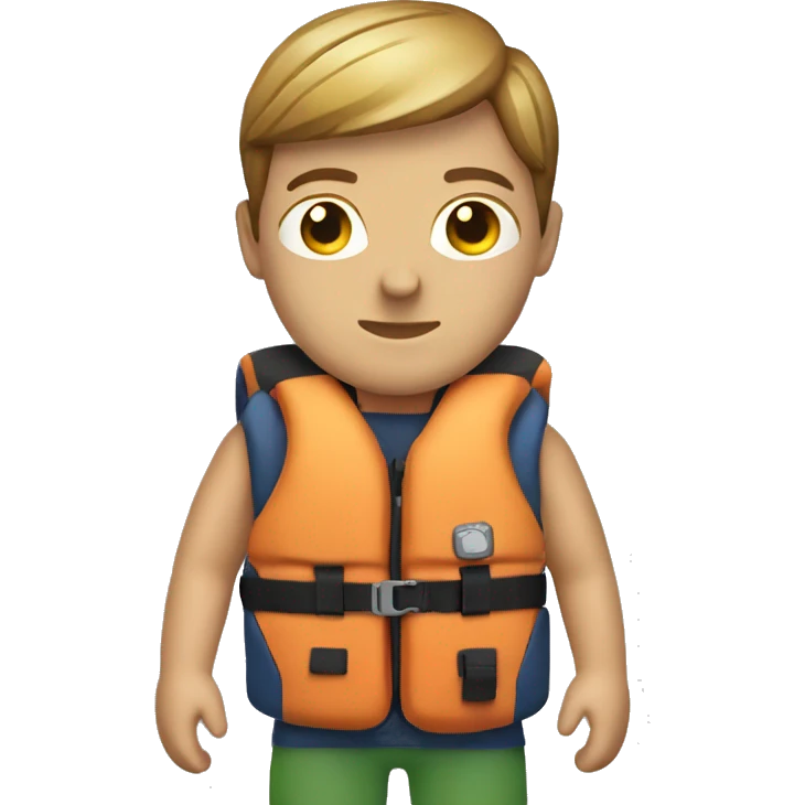 caucasian person wearing a kayaking lifejacket emoji