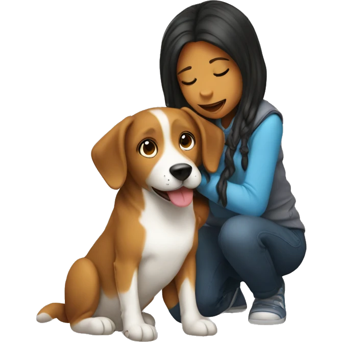 Girl kiss a dog emoji