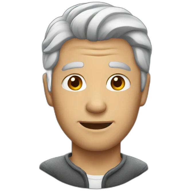 Man with gray hair emoji