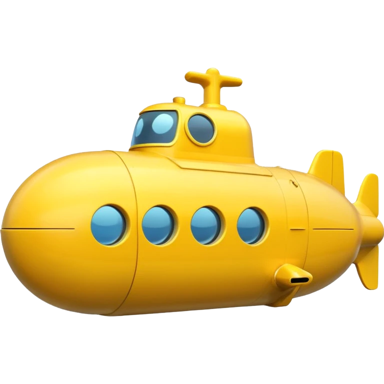 A bright yellow submarine with round windows and a tiny periscope.














 emoji