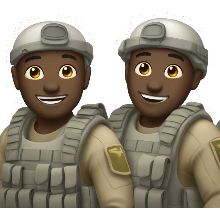 3 happy white soldiers emoji