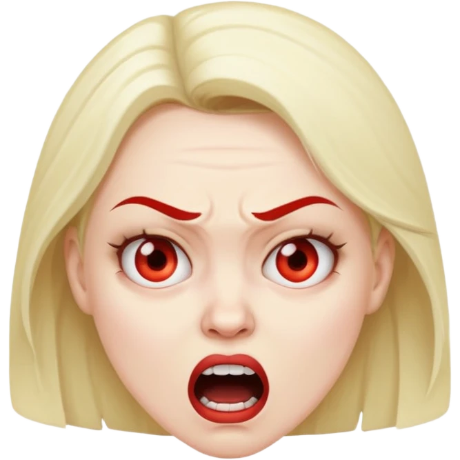A women making a mad face emoji