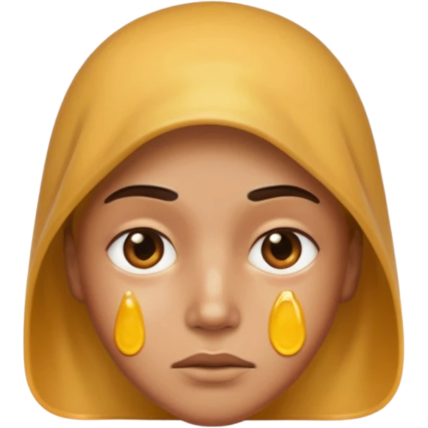 suspicious face with oil emoji
