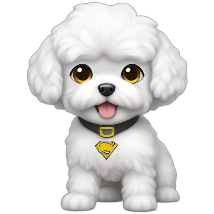 Bichon maltais blanc en super hero emoji