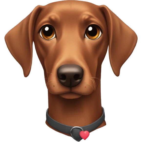 dobie with heart emoji