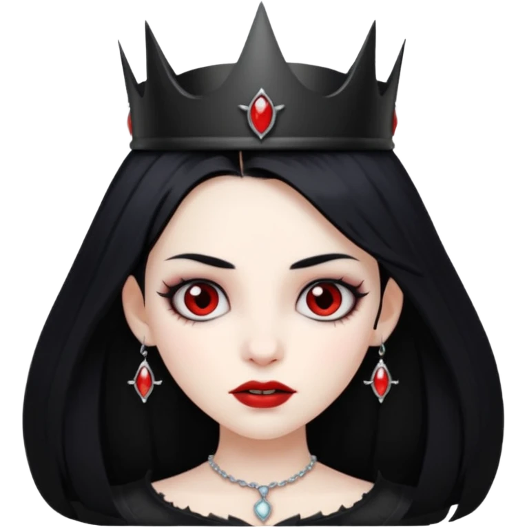 vampire girl with black crown emoji