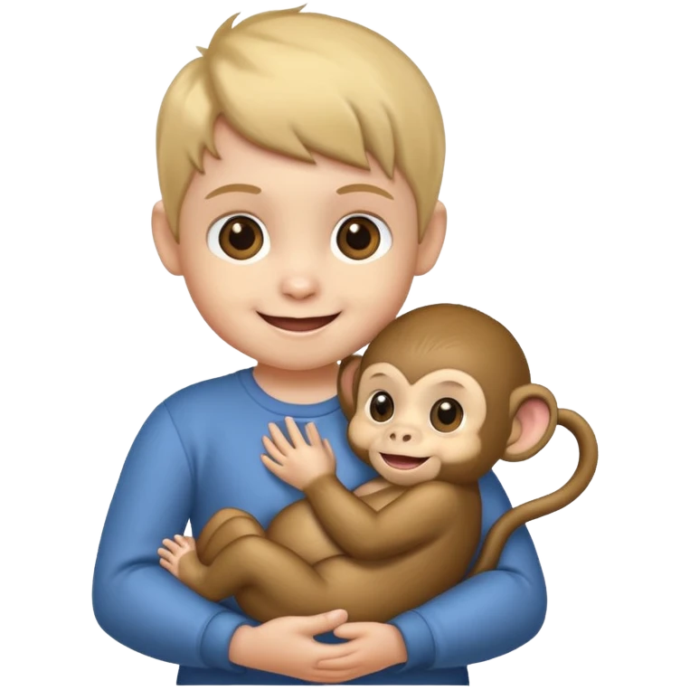 Baby with Monkey. emoji