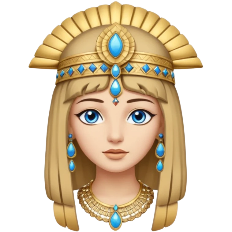 Cleopatra con capelli biondi scuro e occhi blu  emoji