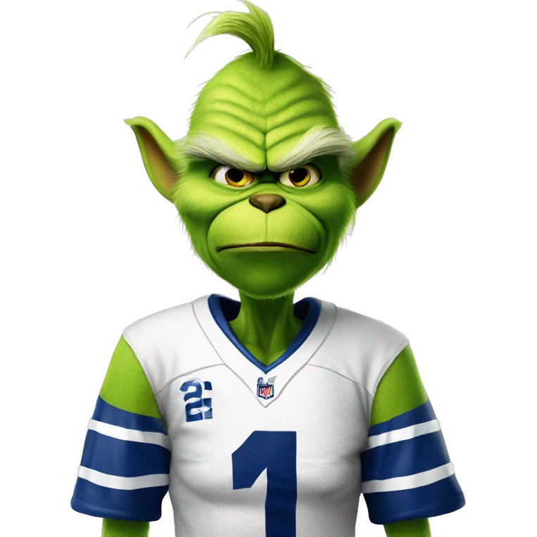 Grinch wearing dallas cowboy jersey emoji