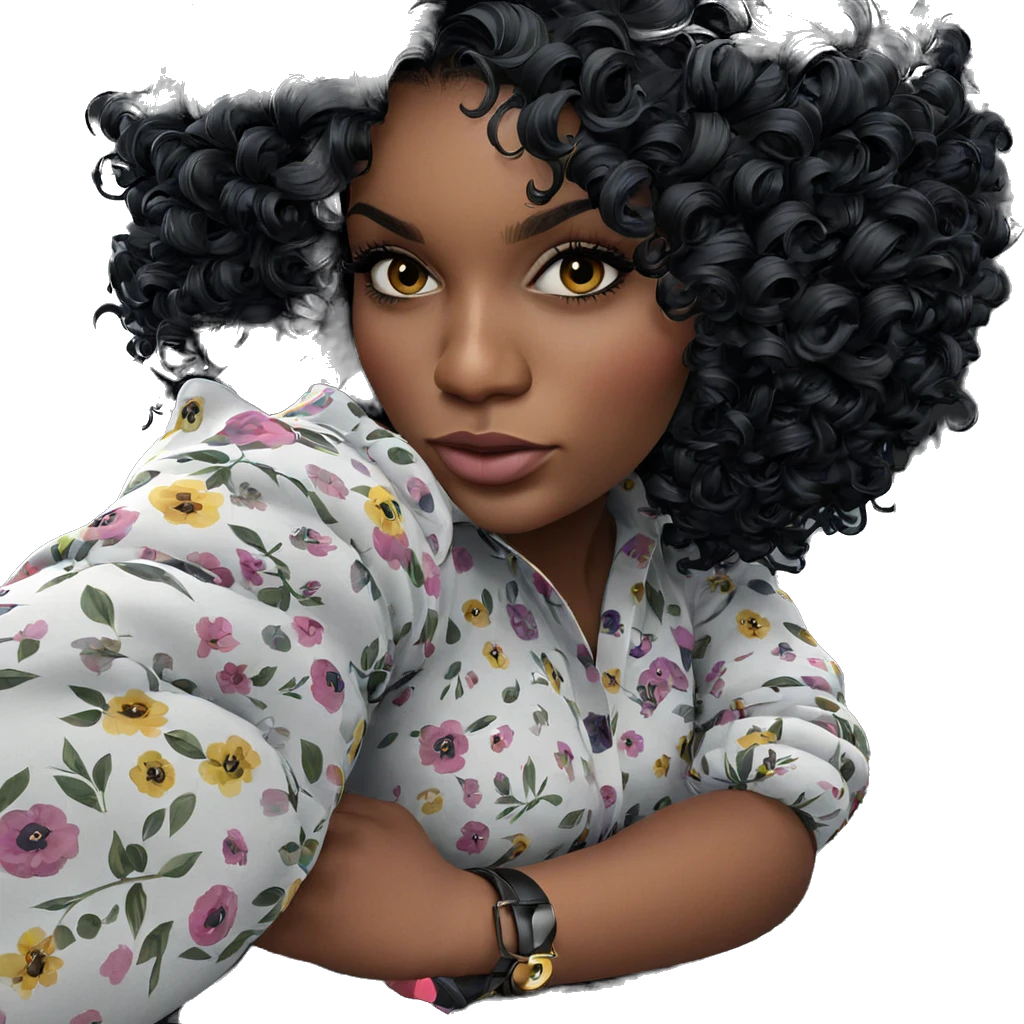dark beauty in floral attire emoji