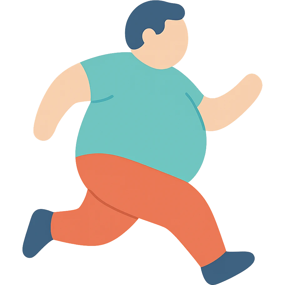fat running man emoji