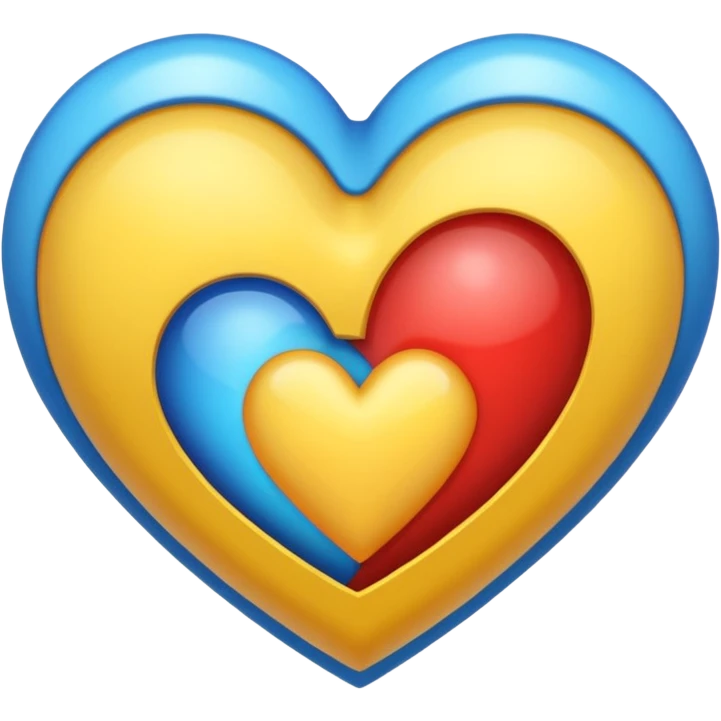Fusiona un corazón amarilla con uno azul emoji