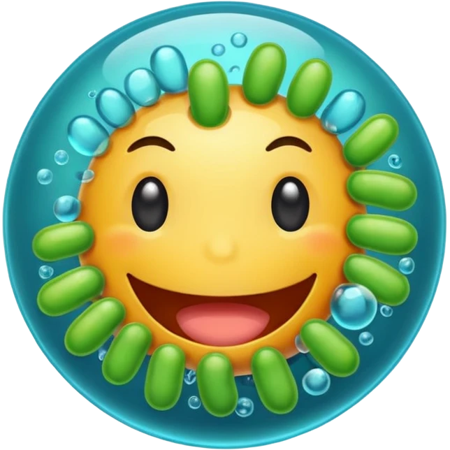 Happy bacteria emoji
