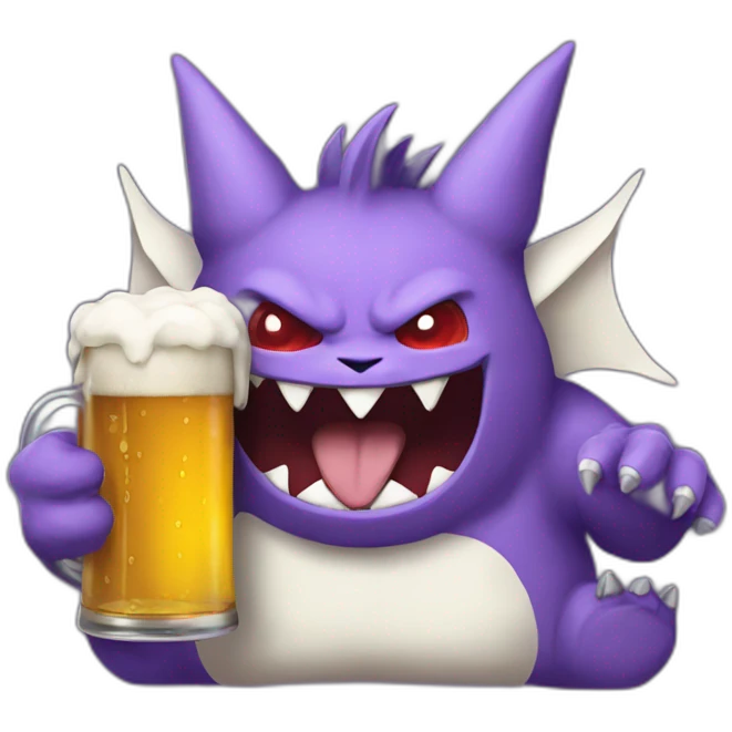 Gengar with beer emoji