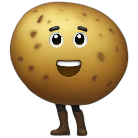 a potato with a cape emoji