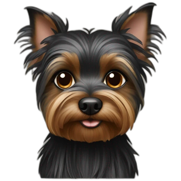 Black one dwarf yorshire terrier emoji