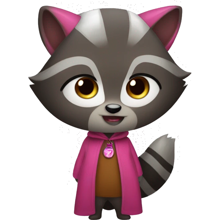 Cute racoon dressed as Wanda maximoff emoji