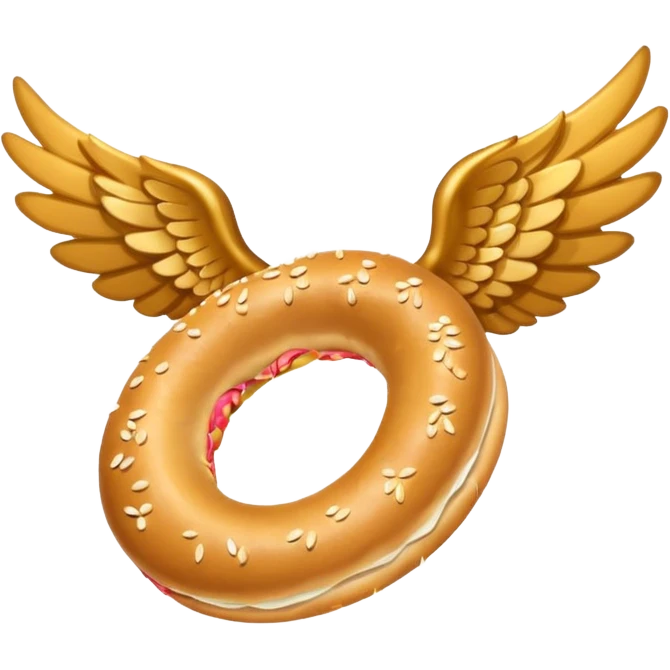 Havaya uçan kanatlı simit emoji