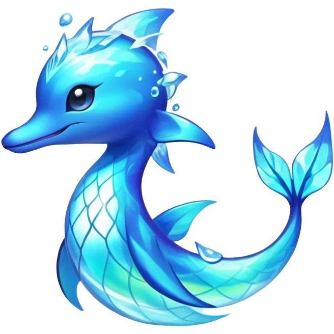 Elemental Water-type-Light-Arcane-type magical colorful exotic animesque Pokémon-Fakémon-animal-creature emoji