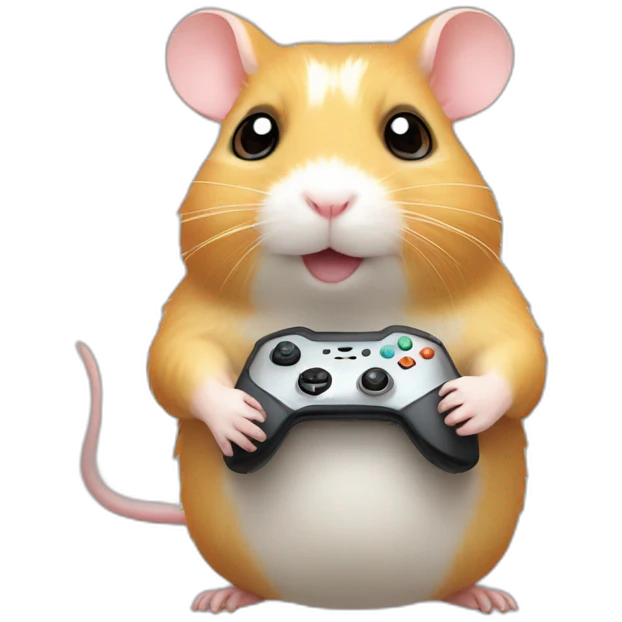Hamster whit controller emoji