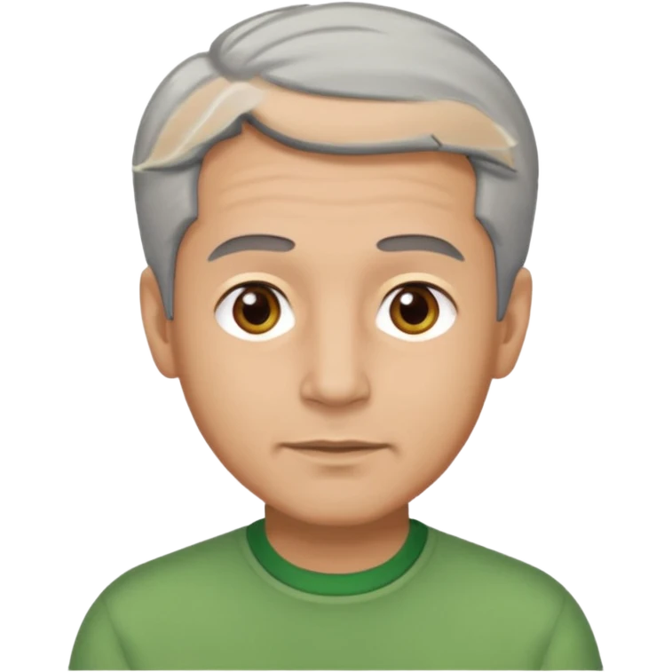 The Wizard from The Wizard of Oz with light skin, brown eyes, grey hair, green outfit emoji