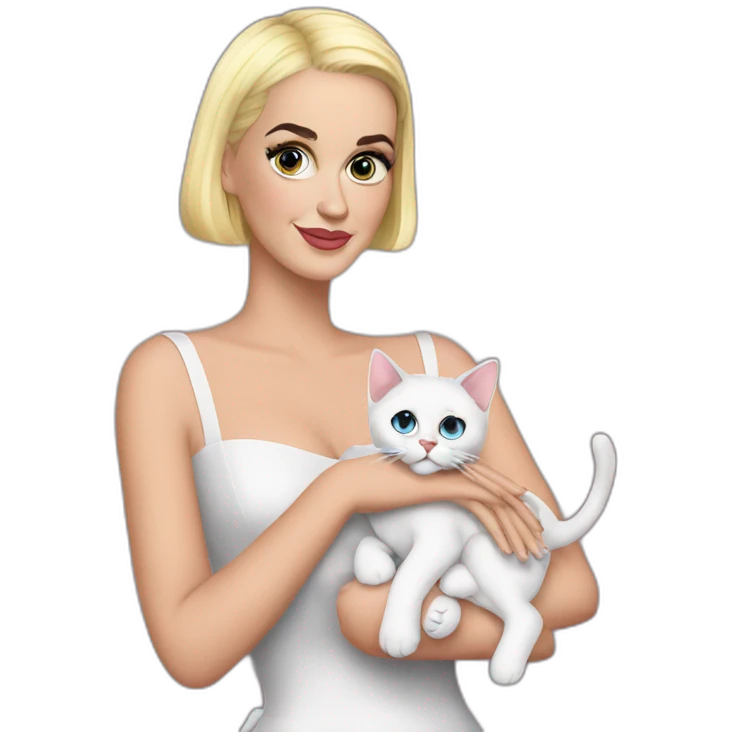 katy perry holding a cat emoji
