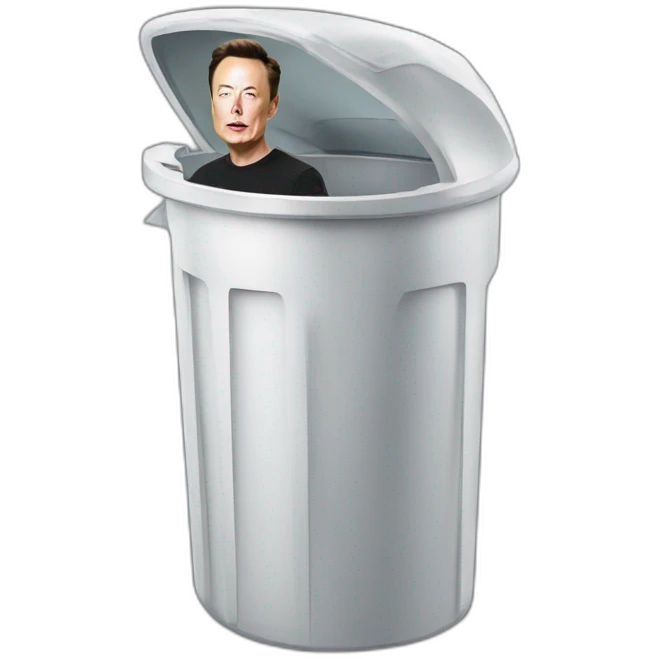 elon musk in trashcan emoji