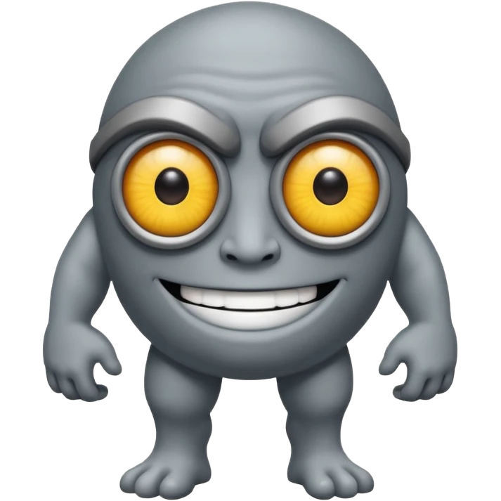 fullbody giant one-eye cyclops, smiling emoji
