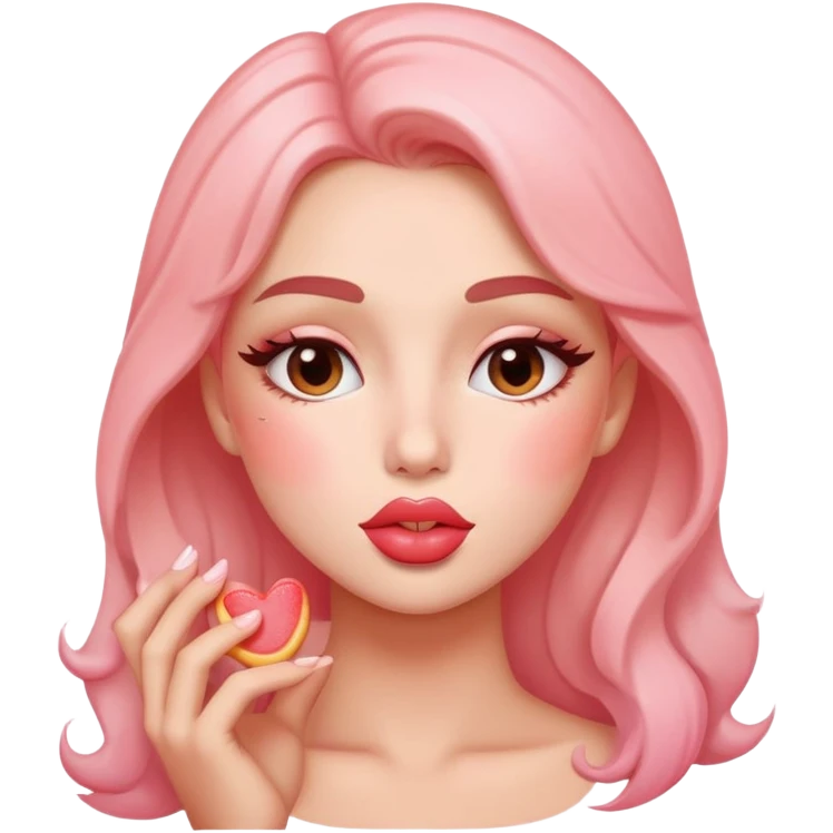 kissing blush emoji