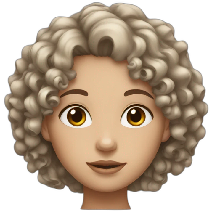 Girl with curly hair with white skin emoji