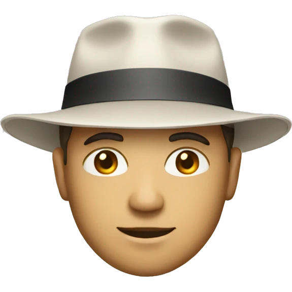 a white man wearing hat emoji