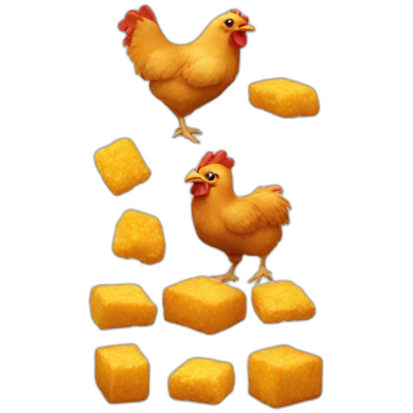 a chicken and a nugget emoji
