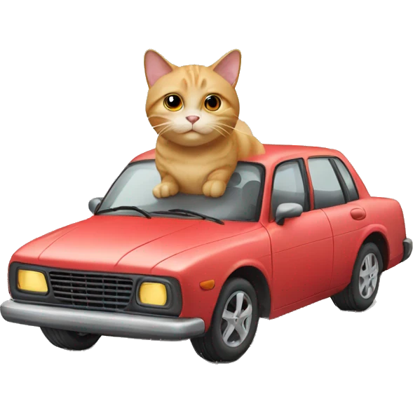 Cat with car emoji