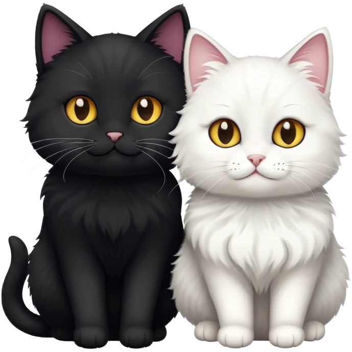 One cat black and one cat white  emoji