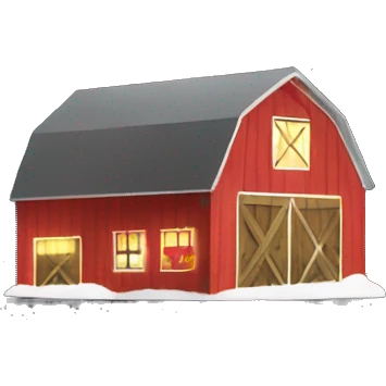 Barn with Christmas lights emoji
