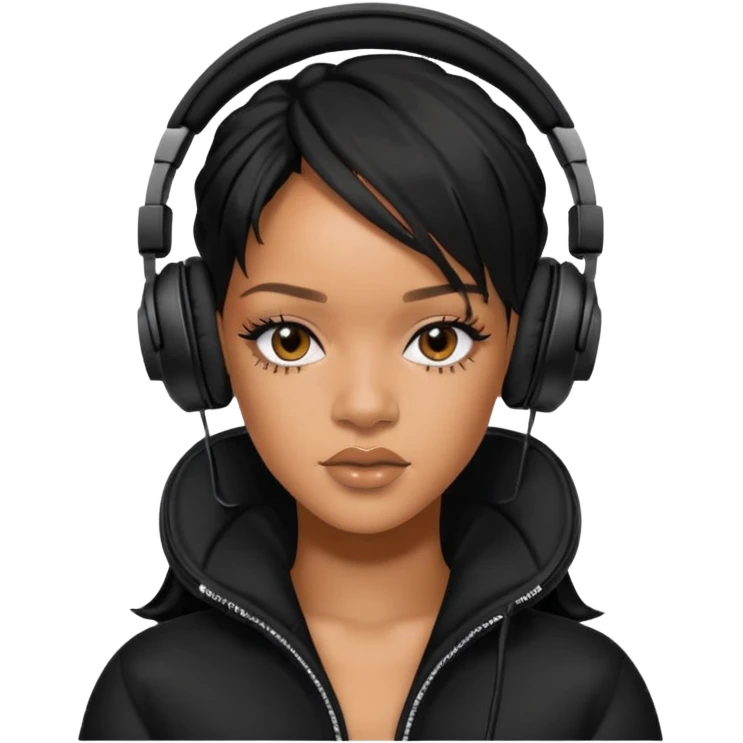 rihanna Black Headphones emoji