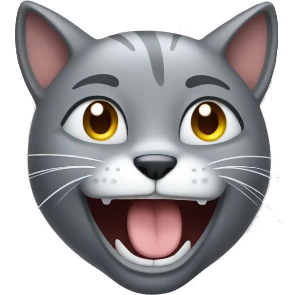 gray laughing cat with tears emoji emoji