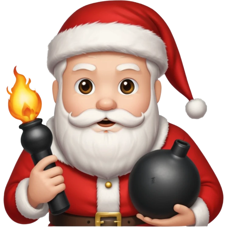 Santa holding a bomb emoji