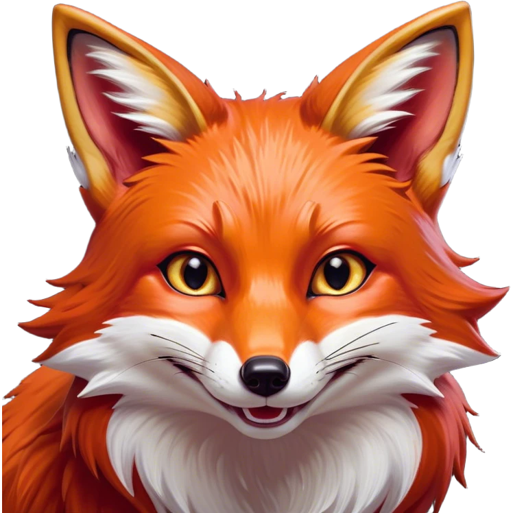 Cinematic Comical Fox Portrait Emoji, Head tilted dramatically with an exaggeratedly amused expression, featuring a striking red Fur with bold white patches and wide, expressive amber eyes filled with playful disbelief, Simplified yet hilariously expressive features, highly detailed, glowing with a slightly sassy glow, high shine, dramatic yet playful, stylized with an air of cheeky mischief, bright and endearing, soft glowing outline, capturing the essence of a spirited and over-the-top fox, so meme-worthy it feels like it could side-eye its way into woodland internet fame instantly! emoji