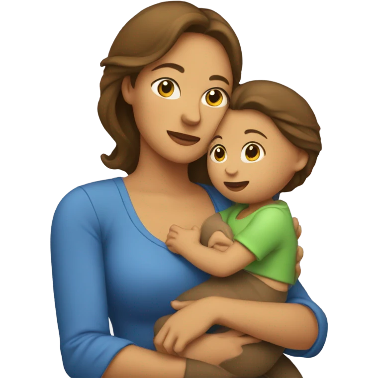 Mom holding baby emoji