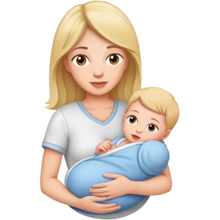 Mom holding newborn emoji