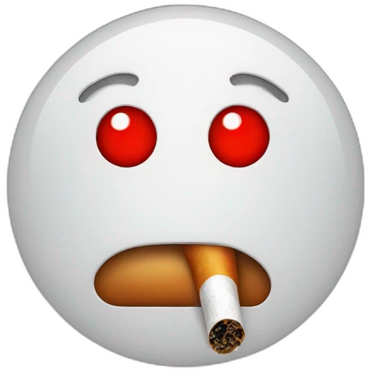 Smoking emoji with red eyes emoji