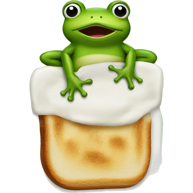 toast with a frog on it emoji
