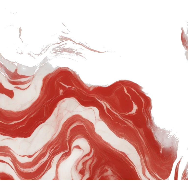 a red and white marble  that carries a soul emoji