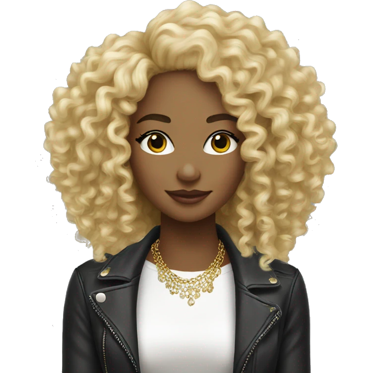Jewelry blonde natural kinky curly hair  emoji