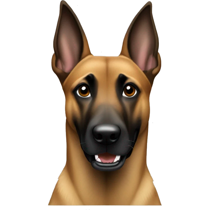 Belgian malinois with two fingers up emoji