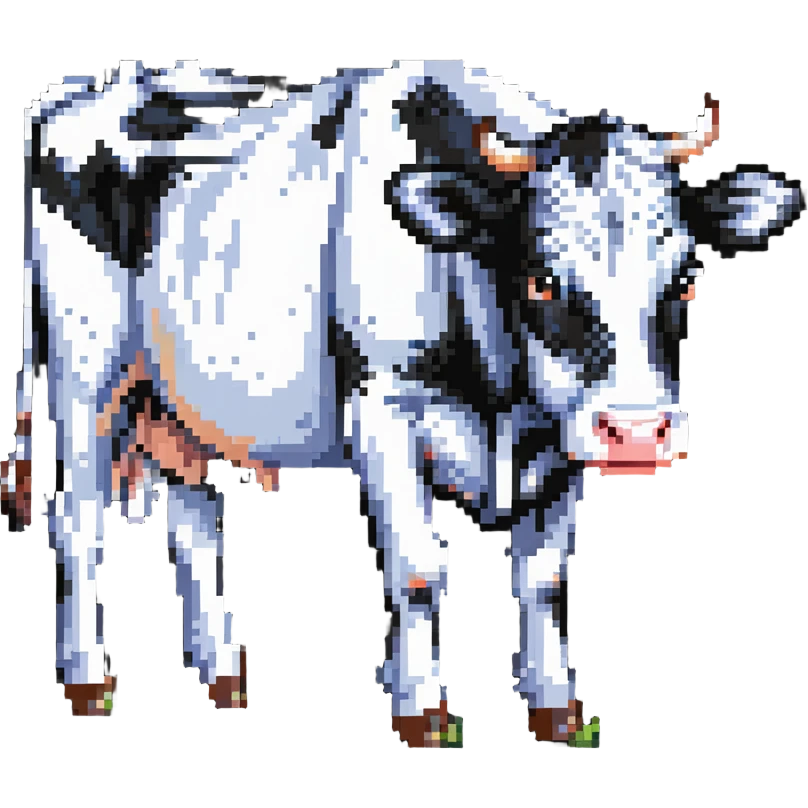 dairy cow with black and white spots emoji
