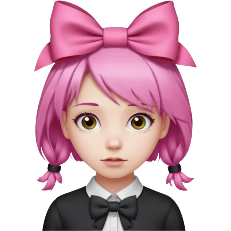 A girl with pink hair tied on both sides emoji